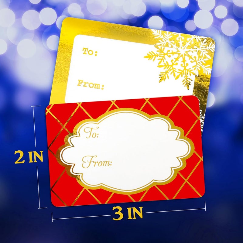 Solpla 160 Pack Christmas Name Tag Stickers Present with Gold & Silver Foil, 3"x2" 32 Assorted Patterns of to from Christmas Labels Gift for Kids, Adults, Family, Friends, and Business. - Image 3